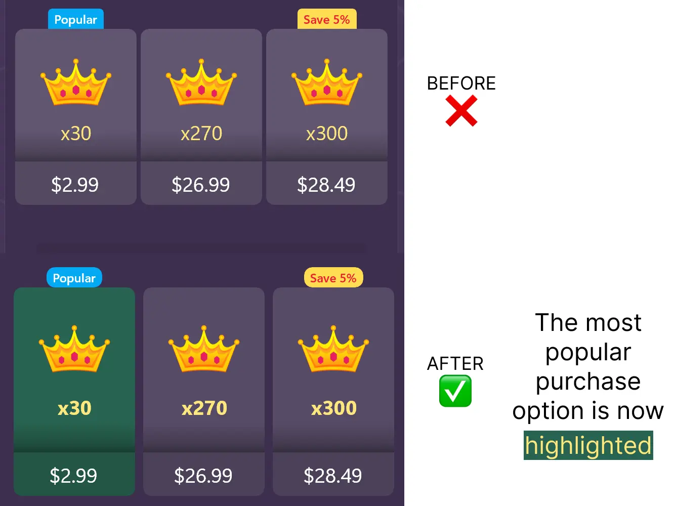 Spotlight on the 30 Crowns Option