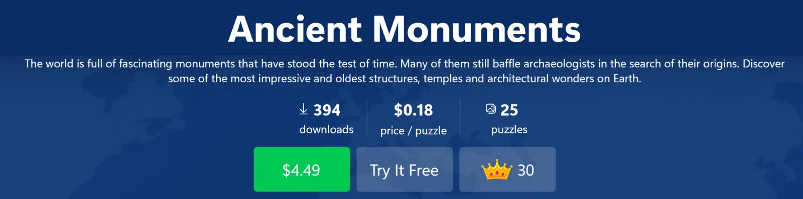 Ancient Monuments puzzle pack header