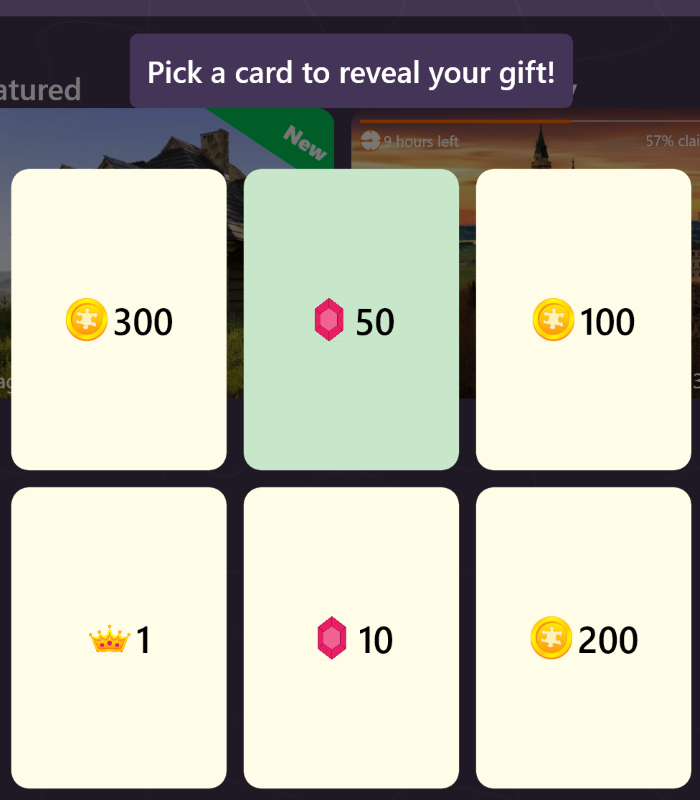 Daily Gift card picked