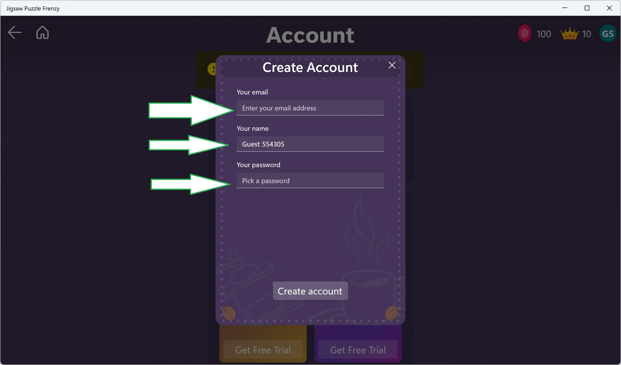Create Account Step 5