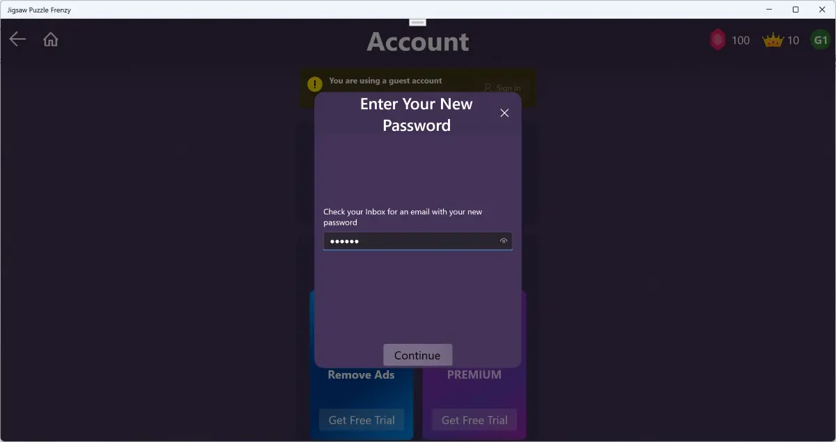 Reset Password Step 7