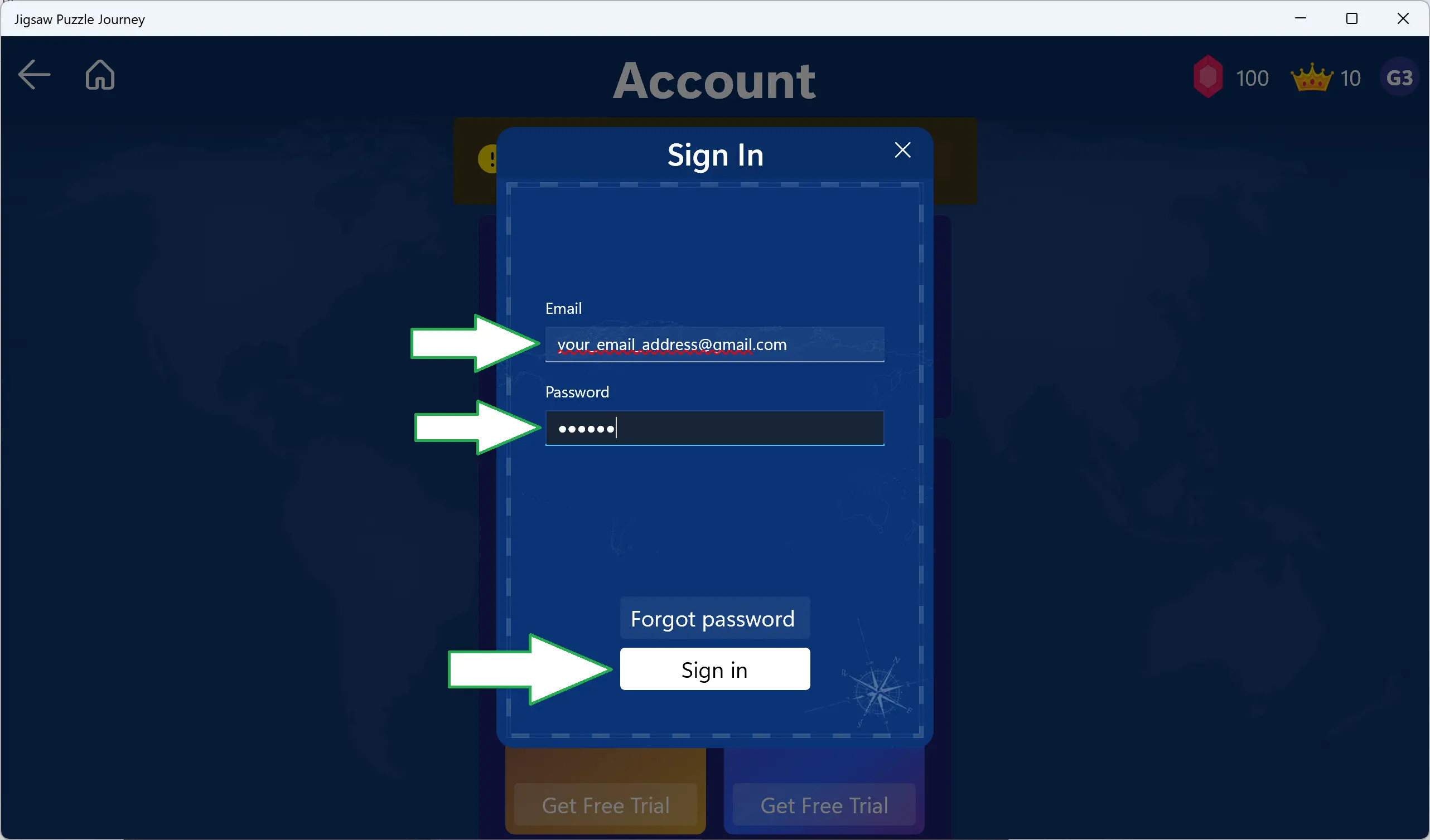 Sign In Step 5