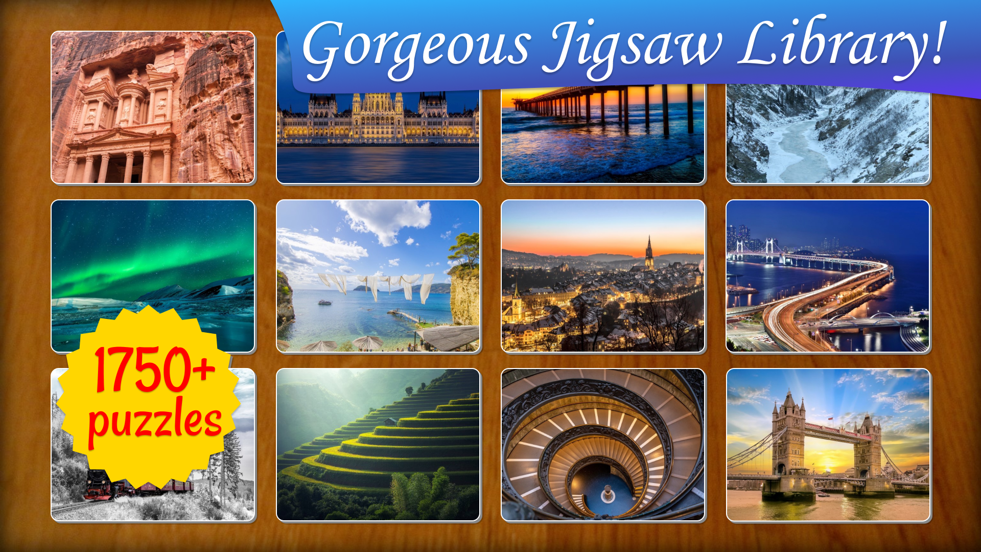 Jigsaw Puzzle Journey: screenshot of the puzzle library.