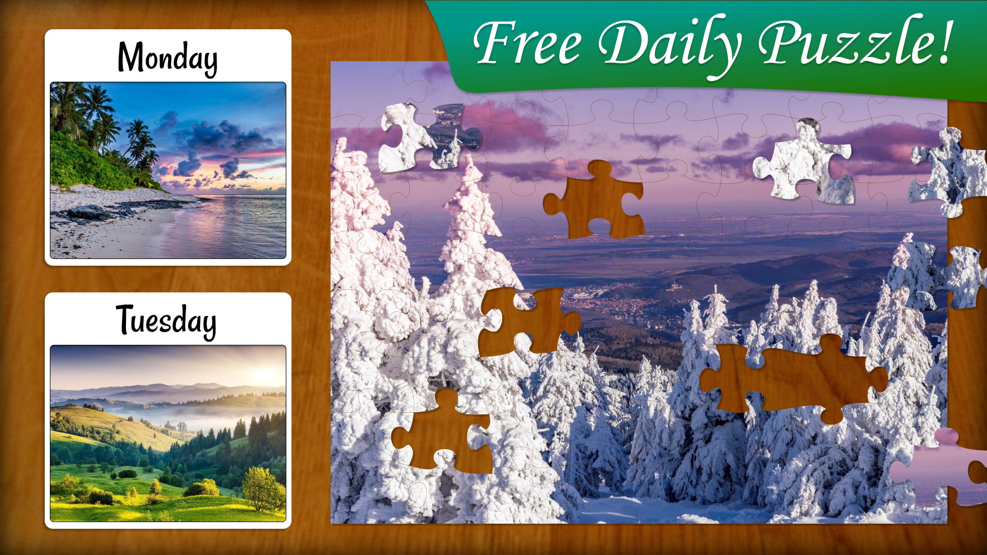 Jigsaw Puzzle Nature: screenshot of a free puzzle image